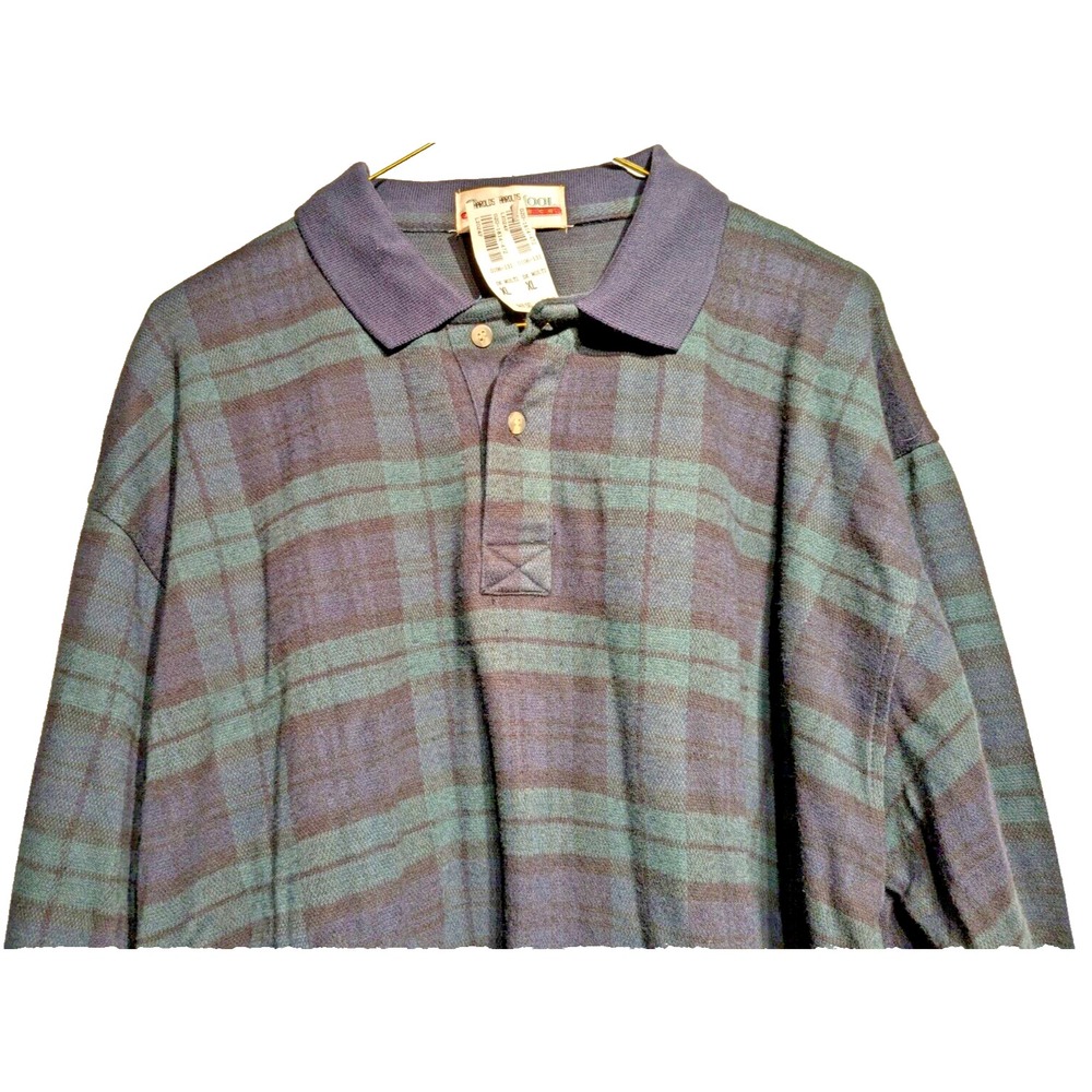NEW Vintage Old School Clothing Co. Collared 1/4 Button Mens Sz: XL Tartan Plaid